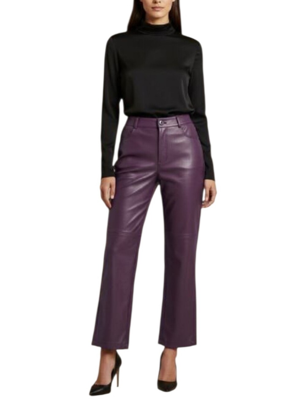 Badgley Mischka | 4-Way Stretch Faux Leather Trouser Pants Size XL (16-18)